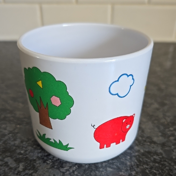 Peco Vintage 1986 Melamine Farm Animals Kids Milk Cup - Picture 2 of 9